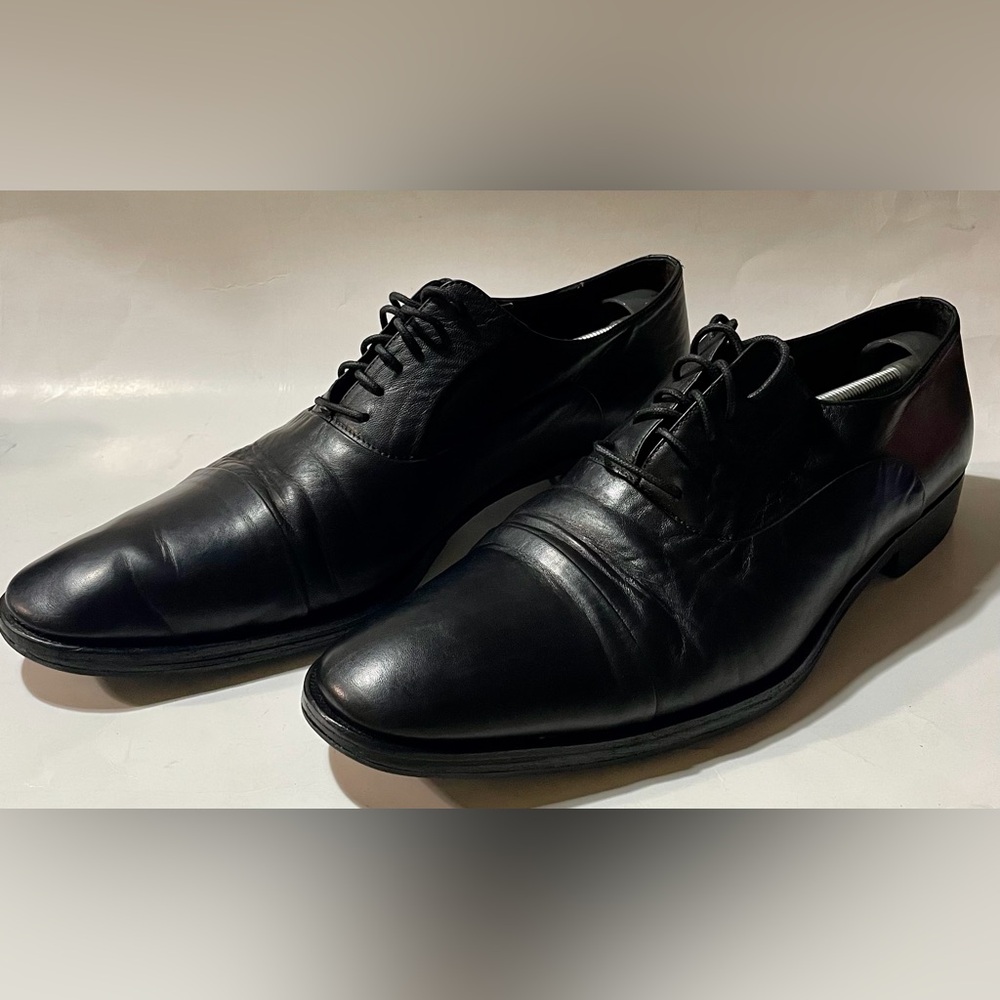Bruno Magli 'Branson' Black Italian Leather Oxford Handmade Shoe